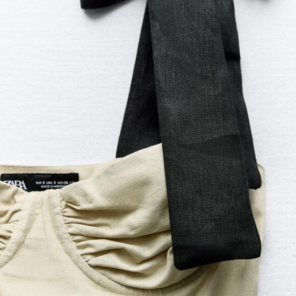 Zara RUFFLED MINI DRESS - Bow Straps - Picture 2 of 5